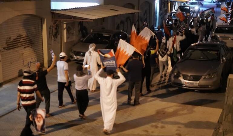 تظاهرات بحرینی‌ها در حمایت از فلسطینیان در قدس و غزه