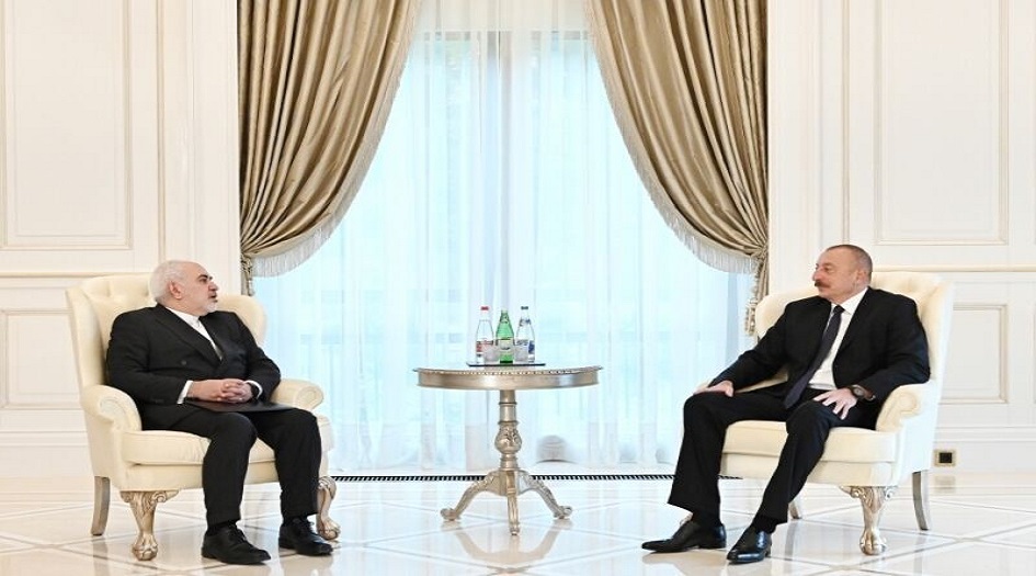 ظريف يلتقي الرئيس الأذربيجاني في باكو