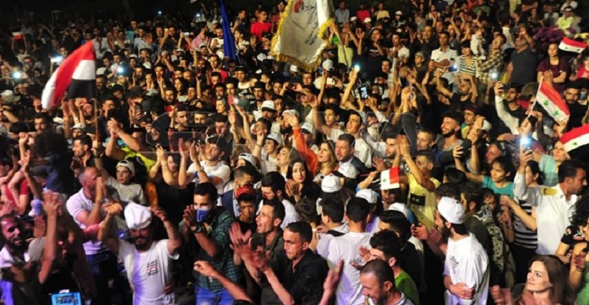 جشن مردم سوریه با اعلام پیروزی بشار اسد در انتخابات+ عکس