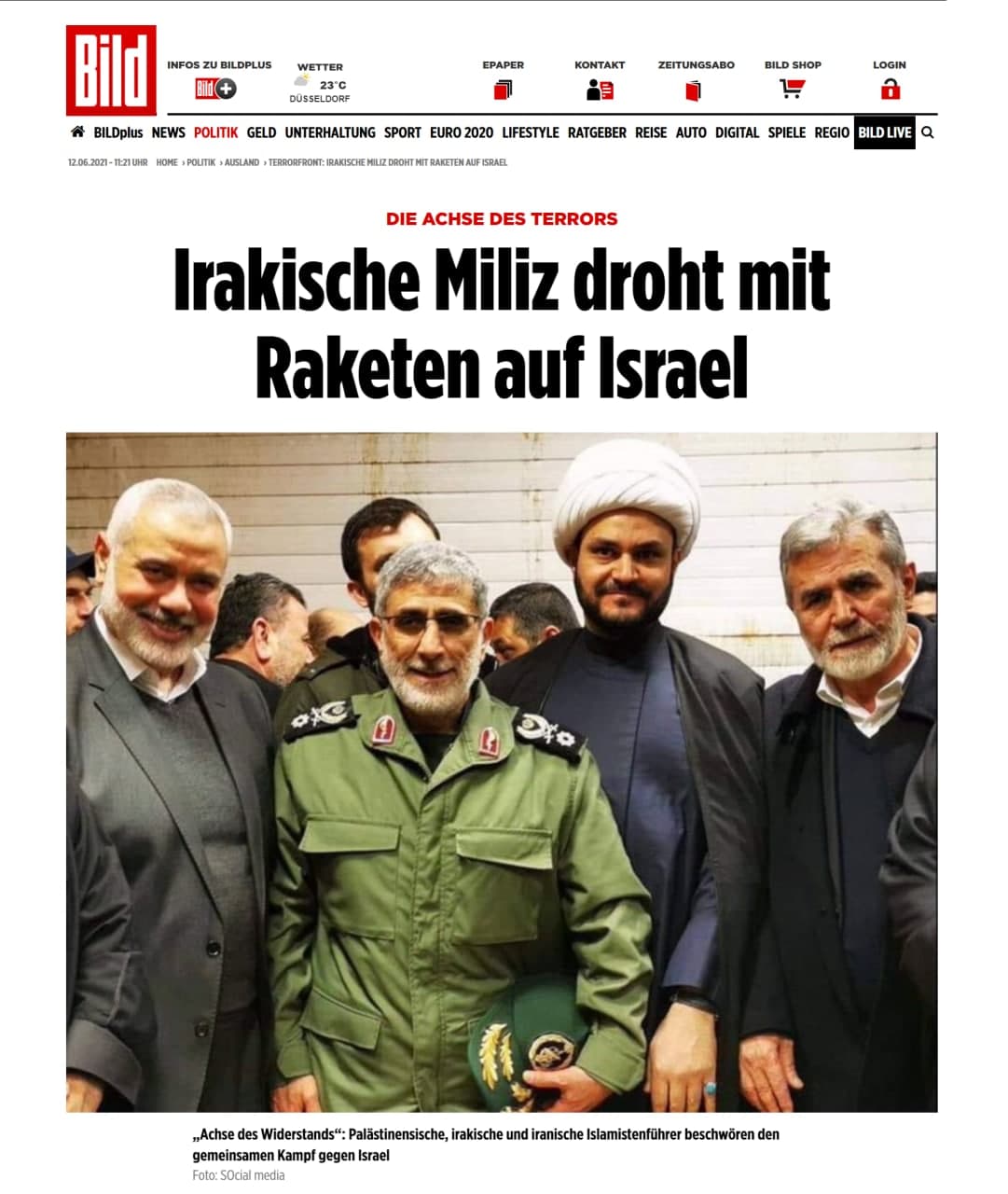 روزنامه بیلد آلمان: زرادخانه موشکی نُجَباء تهدیدی جدی ضد اسرائیل است