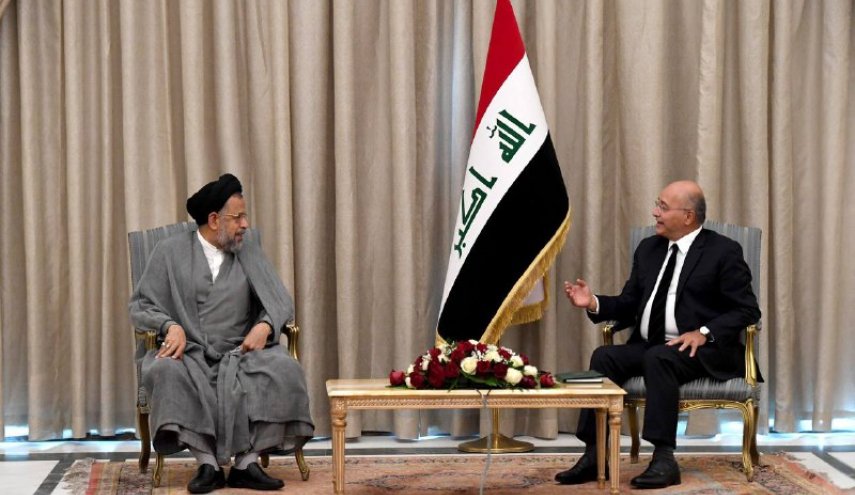 الرئيس العراقي يؤكد لوزير الامن الايراني عمق الروابط بين البلدين