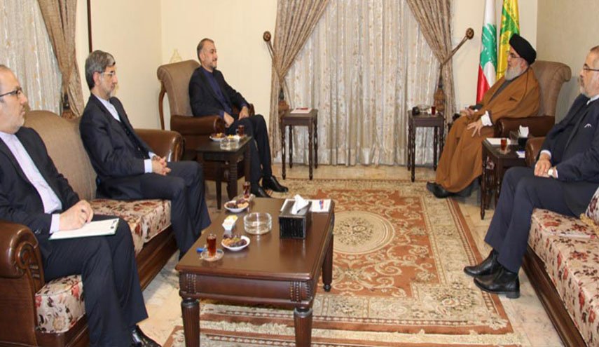 الأمين العام لحزب الله يستقبل وزير الخارجية الإيراني في بيروت
