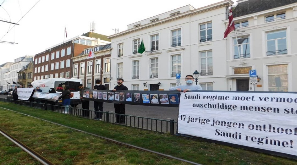 وقفة احتجاجية امام السفارة السعودية في هولندا