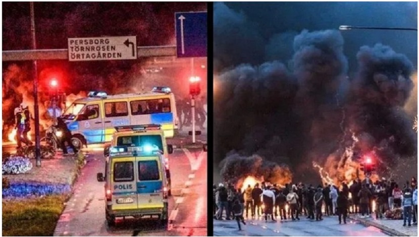 احتجاجات في السويد اثر حرق المصف الشريف