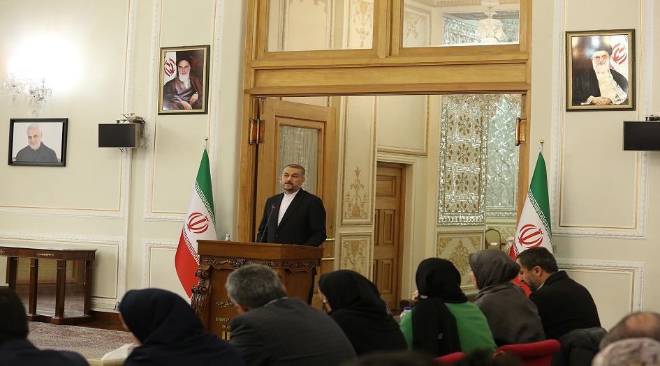 وزير الخارجية الايراني:  التدخل الأجنبي بلغ ذروته في الأسابيع الثمانية الماضية