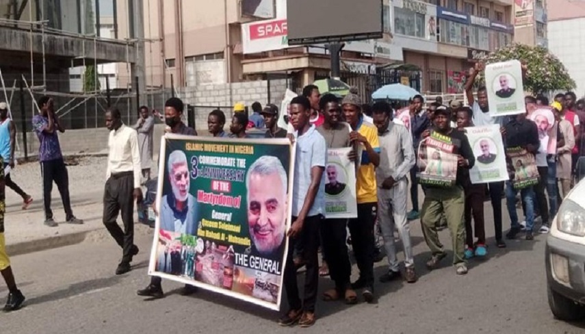 راهپیمایی شیعیان نیجریه برای بزرگداشت شهید سلیمانی 