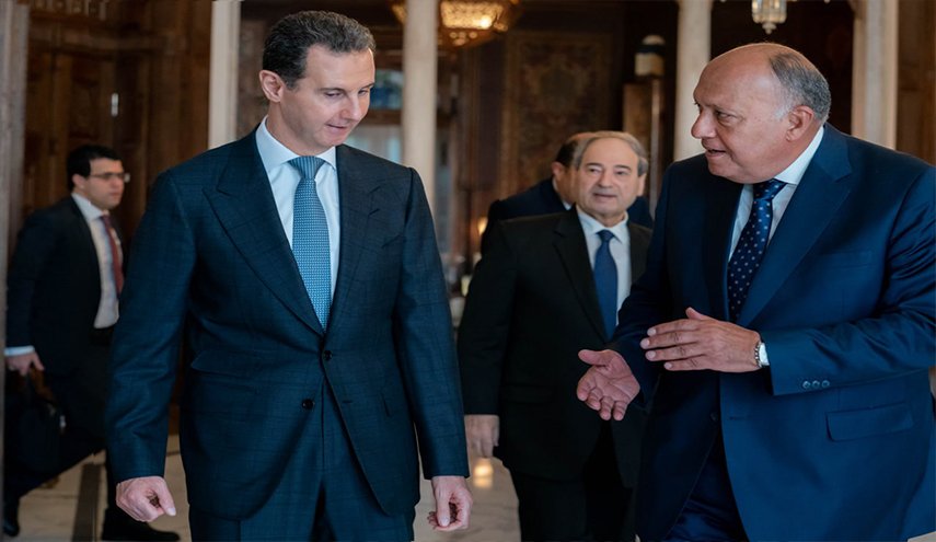 اليكم تفاصيل اللقاء الذي جمع الرئيس الاسد مع وزير الخارجية المصري في دمشق