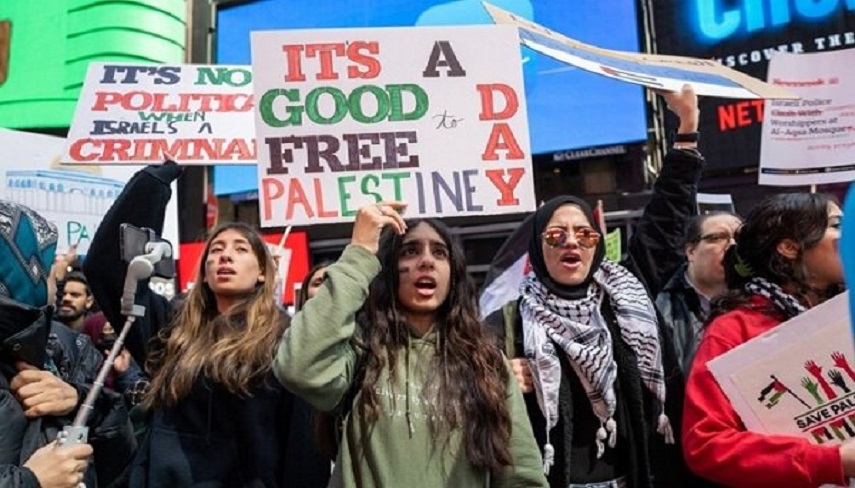 تظاهرات گسترده ضدصهیونیستی در آمریکا