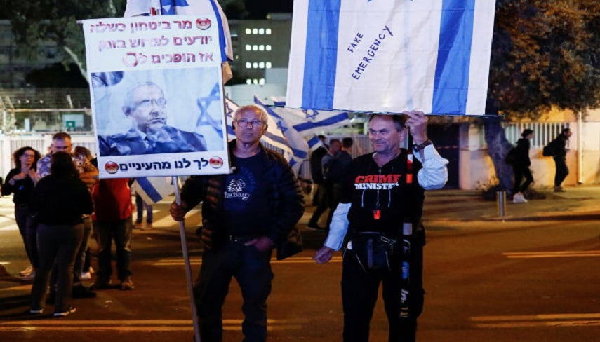  اعتراضات علیه نتانیاهو  ادامه دارد