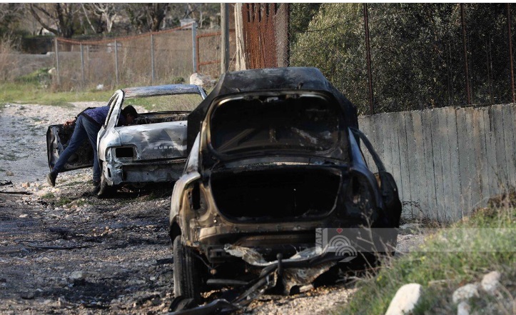 مستوطنون يحرقون 60 سيارة و30 منزل في ترمسعيا