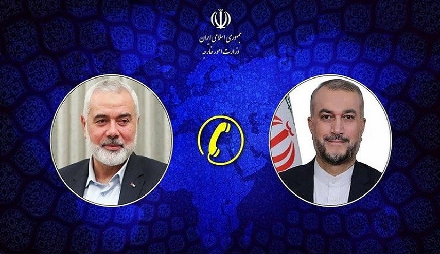 محادثة هاتفية بين امير عبداللهيان ورئيس المكتب السياسي لحركة حماس 
