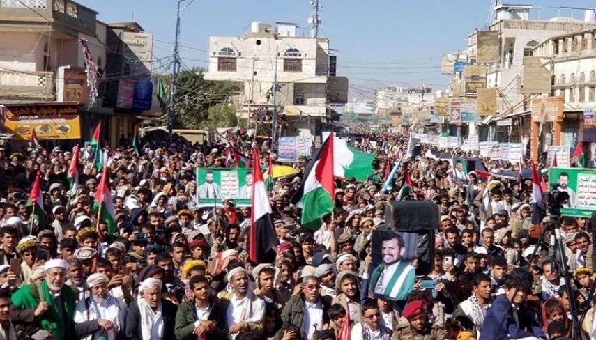 راهپیمایی گسترده یمنی‌ها  در حمایت از مردم مظلوم غزه