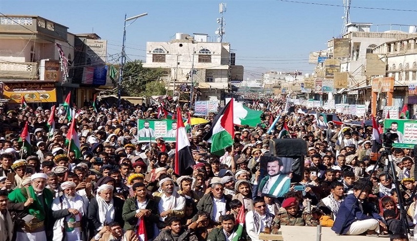  تظاهرات حاشدة في صعدة وريمة ومأرب اليمنية دعماً لغزة 