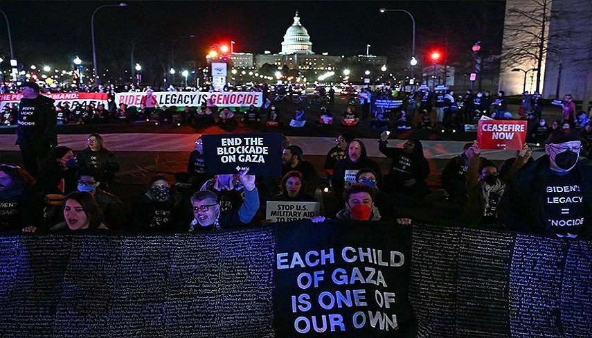 تظاهرات در آمریکا برای پایان دادن به جنگ غزه